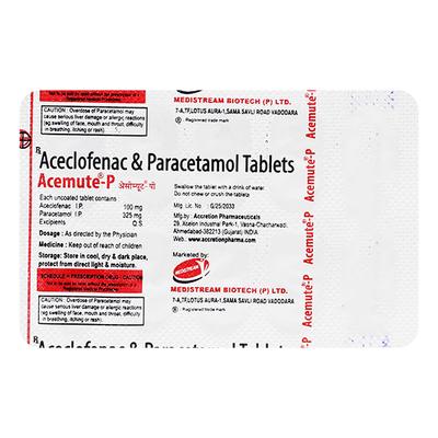 ACEMUTE P Tablet 10's - Pain relief-Nsa