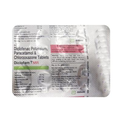 Diclofam MR 50/325/250mg Tablet 10'S - Pain relief-Nsa