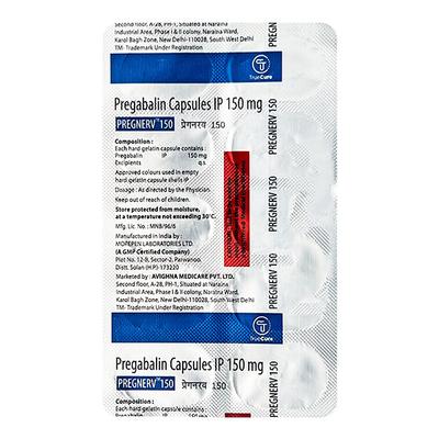 PREGNERV 150 Capsule 10's - Neuropathic Pain-Dru