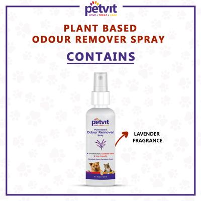 Petvit Odor Remover Spray- For All Breeds Dogs & Cats 100 ml - Pet Grooming