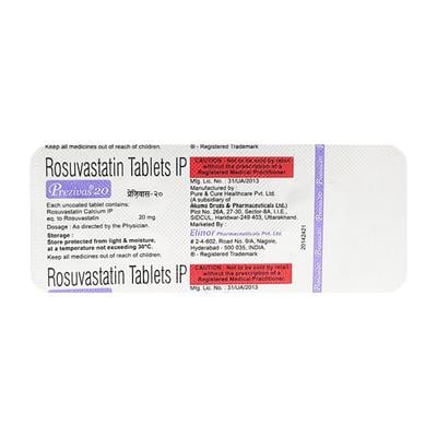 PREZIVAS 20mg Tablet 10's - High Cholesterol-Dys