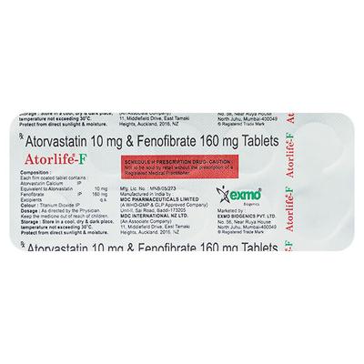 ATORLIFE F Tablet 10's - High Cholesterol-Dys