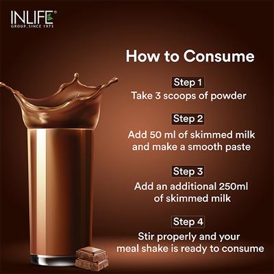 INLIFE Nutritional Meal Shake Powder - Chocolate Flavour 500 gm - Weight Loss