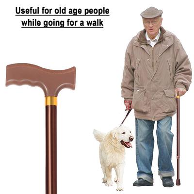 MCP Folding Walking Stick - Brown - Wheelchairs & Walking Sticks