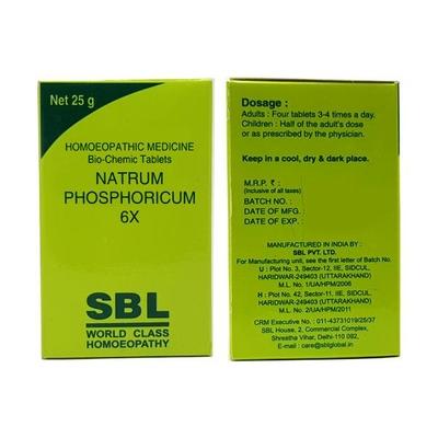 SBL Natrum Phosphoricum 6X Tablet 25 gm - Triturations (Homeo Tablets)