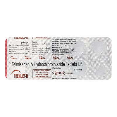 TREMLET H Tablet 10's - Hypertension-Ang