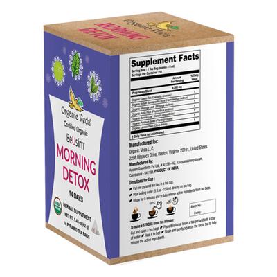 Organic Veda BeUslim Morning Detox Pyramid Tea Bags 14's - Speciality Medicines