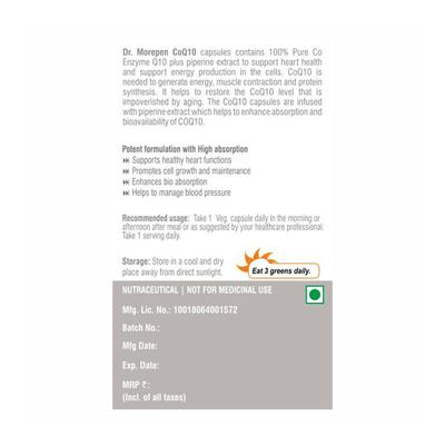 Dr. Morepen CoQ10 Capsule 60's - Multi-Vitamins