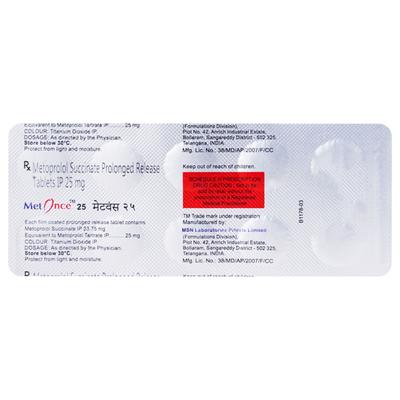 Metonce 25mg Tablet 10'S - Hypertension-Bet