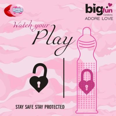 Bigfun Condoms - Bubble Gum 10's - Plain/Flavoured Condoms