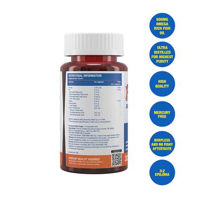Fast&Up Omega-3 Essentials Softgel 60's - Omega Fish Oil Fatty Acids