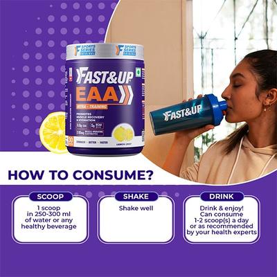 Fast&Up EAA Intra Training Supplement (30 Servings) - Lemon Zest Flavour 390 g - Workout Essentials