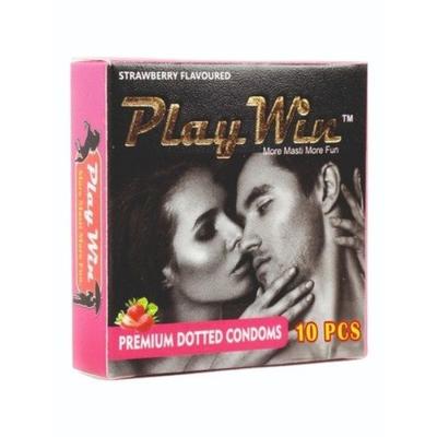 Playwin Condoms - Strawberry 10's - Plain/Flavoured Condoms