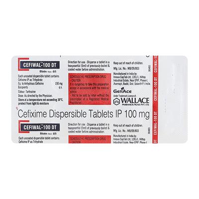 CEFIWAL DT 100 Tablet 10's - Bacterial Infections-Cep