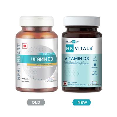 HealthKart HK Vitals Vitamin D3 Softgel Capsule 60's - Multi-Vitamins
