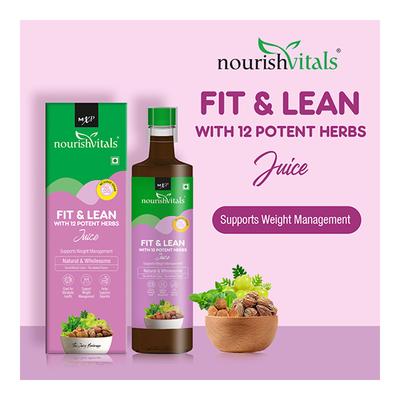 NourishVitals Fit & Lean with 12 Potent Herbs Juice 500 ml - Ayurvedic Juices
