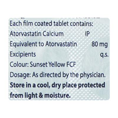 ATORTRUE 80 Tablet 10's - High Cholesterol-Dys