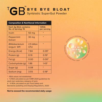 The Good Bug Bye Bye Bloat 1.5gm Sachet 15's - Digestive Health