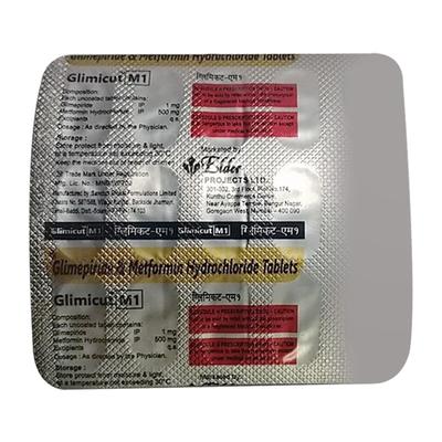 GLIMICUT M 1 Tablet 15's - Diabetes-Ant