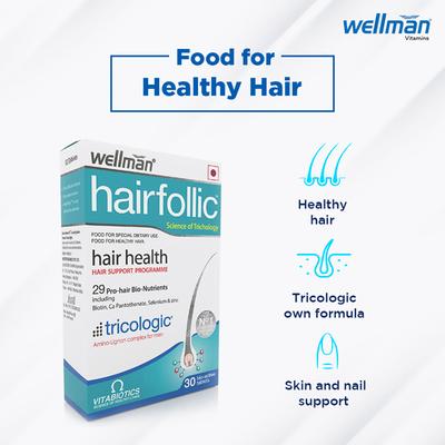 Wellman HairFollic Gluten Free Tablet 30's - Hair & Skin