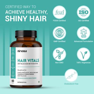 Nirvasa Hair Vitals DHT Blocker with Biotin Tablet (Pack of 3 x 60's) 1's - Hair & Skin