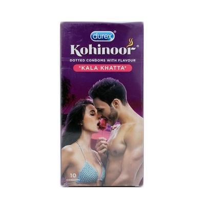 Durex Kohinoor Condoms - Kala Khatta 10's - Plain/Flavoured Condoms