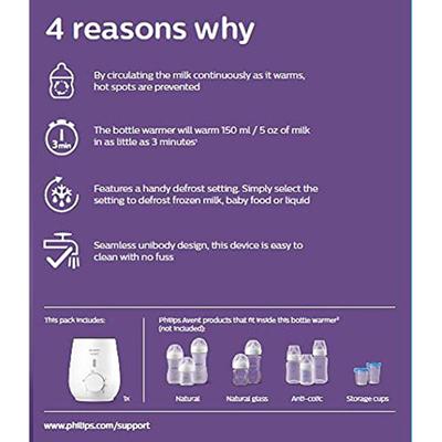Philips Avent Fast Bottle Warmer (SCF355/06) - Baby Safety