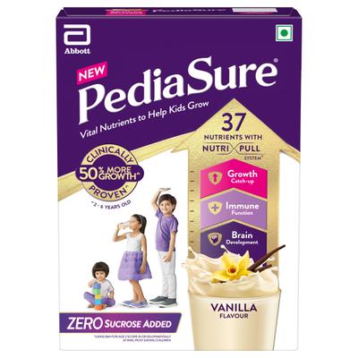 Pediasure Zero Sucrose Nutrition Powder - Vanilla Flavour 400 gm (Refill Pack) - Kids Nutrition