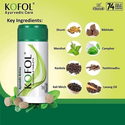 Kofol Chewable Tablets (Pack of 3 x 60's) - Sore Throat Lozenges