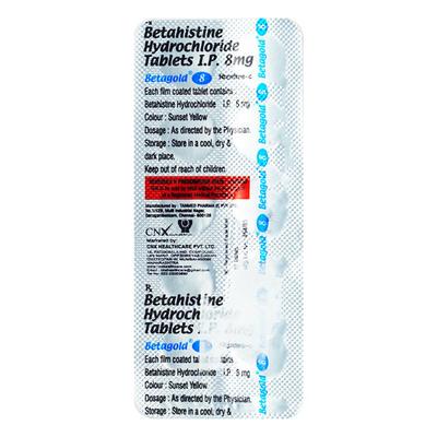 BETAGOLD 8 Tablet 10's - Vertigo-Ant