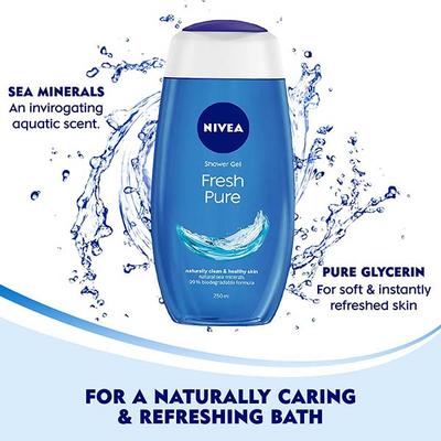 Nivea Fresh Pure Shower Gel 250 ml - Shower Gels & Body Wash