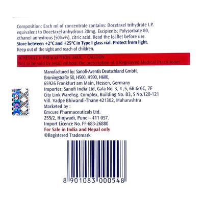 TAXOTERE 20mg Injection 1ml - Cancer Oncology-Cyt