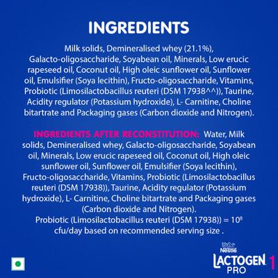 Nestle Lactogen Pro 1 (Upto 6 Months) Powder 400 gm (Tin) - Baby And Infant Supplements