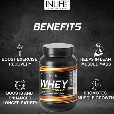 Inlife Whey Protein Powder - Cafe Mocha 1 kg - Whey Proteins