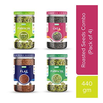 The Food Folks Roasted Seeds Combo (Pack of 4 x 440 gm) - Nutritional Bars
