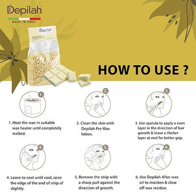 Depilah Brazilian Hot Flim Wax - White Chocolate 1 kg - Hair Removal Accessories