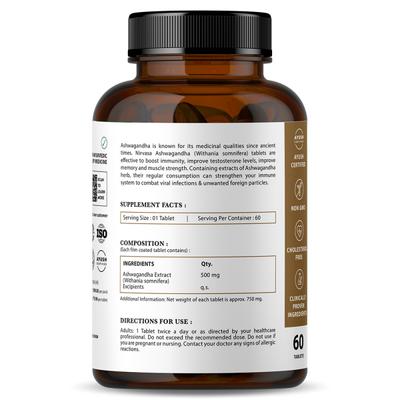Nirvasa Ashwagandha Tablet (Pack of 2 x 60's) 1's - Sexual Care