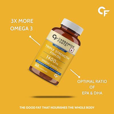 CF Omefish-Gold Triple Strength Fish Oil 1400 mg Omega-3 900 mg Softgel Capsule 90's - Omega Fish Oil Fatty Acids