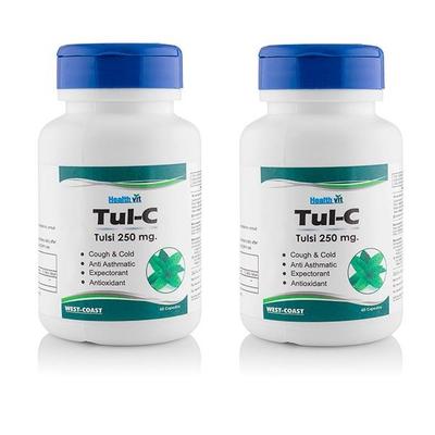 HealthVit Tul-C Tulsi 250 mg Capsule (Pack of 2 x 60's) - Vitamin C