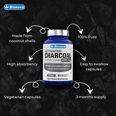 Bionova Activated Charcoal 400 mg Capsule 90's - Multi-Vitamins