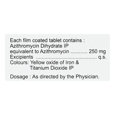 AZITHRO 250 Tablet 6's - Bacterial Infections-Mac