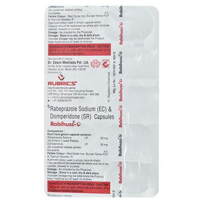 RABIHUSS D Capsule 10's - Ulcer/Reflux/Flatulence-Aaa