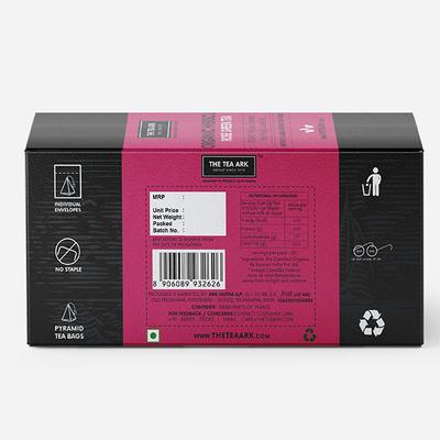 The Tea Ark Organic Tea Bags- Hibiscus Tea, Cinnamon and Rose Petals, with Natural Green Tea 25's - Green/Herbal Teas