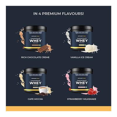 Nutrabay Gold Concentrate Whey Protein - Rich Chocolate Cream 500 gm - Whey Proteins