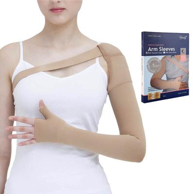 Youleg Medical Compression Stockings Arm Sleeves with Shoulder Strap (L) - Right - Arm/Elbow Supports
