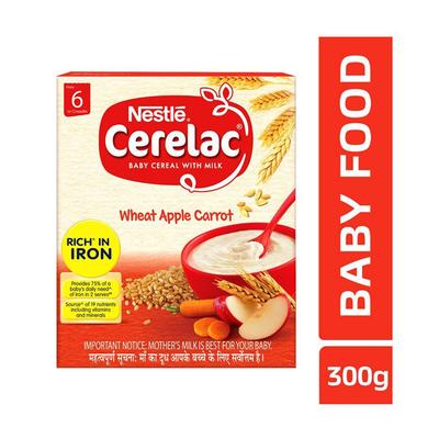 Nestle Cerelac Apple & Carrot Bib Stage 1 Powder 300 gm - Baby And Infant Supplements