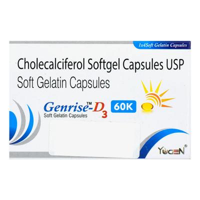 GENRISE D3 60k Soft Gelatin Capsule 4's - Supplements-Vit