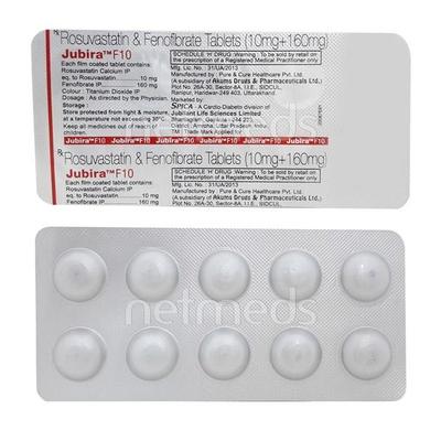 Jubira F 10 Tablet 10'S - High Cholesterol-Dys