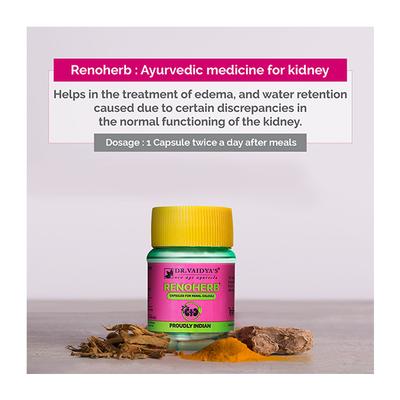 Dr.Vaidya's Renoherb Capsule (Pack of 2 x 30's) - Speciality Medicines