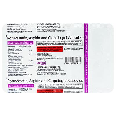 CARDIOROSTIN GOLD 20 Capsule 10's - Blood Clot-Ant